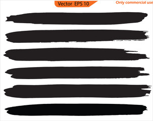 Wall Mural - black paint brush strokes. set of black and white paint strokes. black line, grunge brush strokes, i