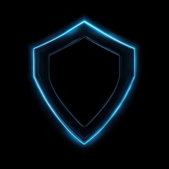 Wall Mural - neon tech crest frame futuristic glowing shield.
