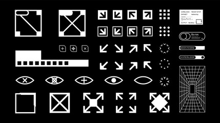 futuristic streetwear cyberpunk interface element technology graphic vector design template