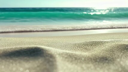 Wall Mural - Stunning pristine beach with soft white sand and calm turquoise water under a clear sky, pristine beach with soft white sand, seamless ing background