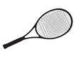 © MariMuz - Vector isolated one single tennis badminton racket  colorless black and white outline silhouette shadow shape stencil solid black