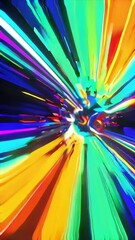 Wall Mural - Abstract tunnel with vibrant color gradient