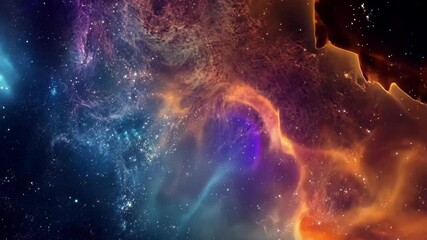 Wall Mural - vibrant cosmic clouds illuminate the depths of space with brilliant colors and countless stars, vibr