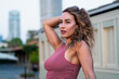 © DROR - Israeli beauty with blonde hair and a red striped shirt on summer vacation in Tel Aviv