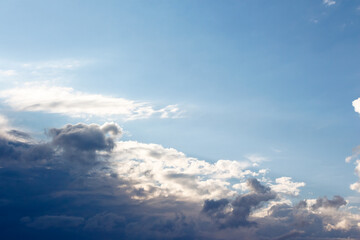 Wall Mural - blue sky with cumulus clouds in summer. cloudy weather in the afternoon. meteorology forecast backgr