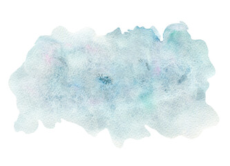 Wall Mural - Light granulated purple pink, green and teal blue abstract watercolor splash background. Unique sky or water watercolour spray stain illustration, delicate aquamarine violet shape for decoration