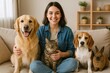 © Rawpixel.com - Happy woman with pets