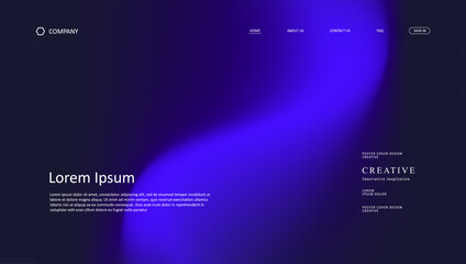 Wall Mural - abstract wave futuristic design of landing page. retro gradient mesh website design
