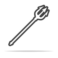 Wall Mural - trident outline icon transparent vector isolated