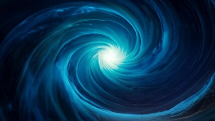 Wall Mural - Vibrant blue and orange swirling nebula with a bright center, cosmic vortex between celestial elements, universe phenomenon with clouds.