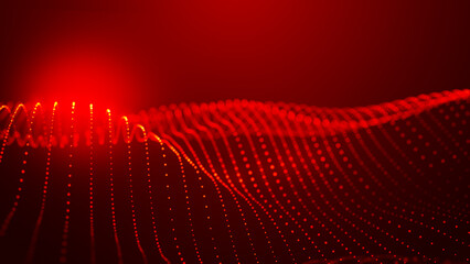 Wall Mural - abstract background with dynamic color wave. futuristic dotted wave of bright particles. colorful ba