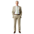 © TURTLE-STUDIO - Professional in Beige Suit with Casual Pose and Friendly Smile Against White Background.