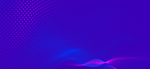 Wall Mural - abstract background with dynamic color wave. futuristic dotted wave of bright particles. colorful ba