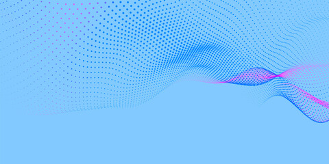 Wall Mural - abstract background with dynamic color wave. futuristic dotted wave of bright particles. colorful ba