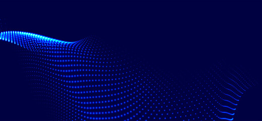 Wall Mural - abstract background with dynamic color wave. futuristic dotted wave of bright particles. colorful ba