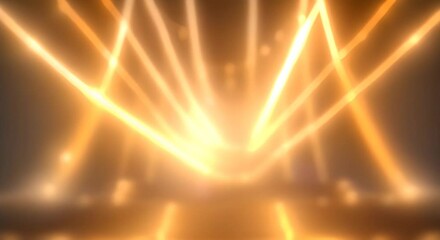 Wall Mural - golden stage awards sliding spotlights particle 3d background for song dance show performance ceremo
