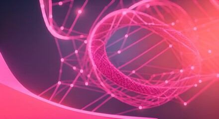 Wall Mural - 3d loop rendered abstract plexus shapes connection and web concept digital communication and technol
