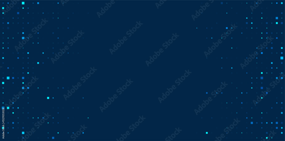 Digital technology background. Digital data square blue pattern pixel ...