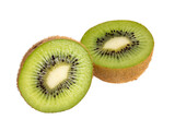 The photo of kiwi fruit half cut, high resolution image take photo from 45MP camera.