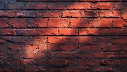 Aufkleber - Red brick wall texture with warm sunlight shadows
