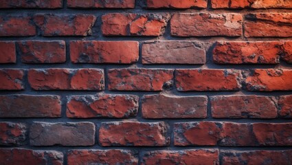 Aufkleber - Red brick wall texture, rustic and aged brickwork. The bricks have a varied color palette ranging from deep reds to dark browns.