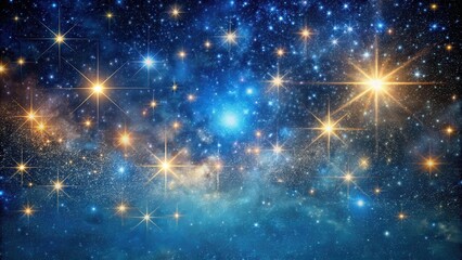 Wall Mural - Deep Space Night Sky with Twinkling Stars and Bokeh Effect
