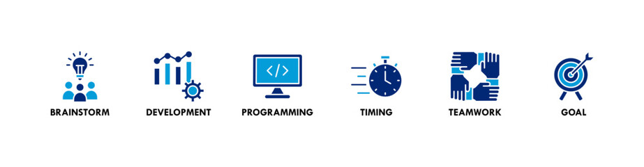 hackathon banner web icon vector illustration concept for design sprint-like social coding event wit