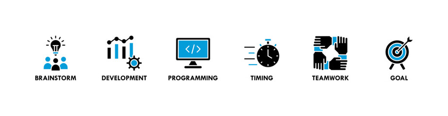 hackathon banner web icon vector illustration concept for design sprint-like social coding event wit
