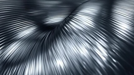 Wall Mural - Silver metallic lines flowing wave abstract background