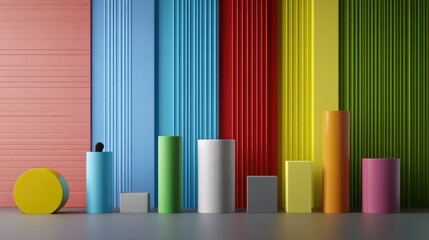 Poster - Streamlined vertical gradient lines in modern color palettes for abstract tech backgrounds