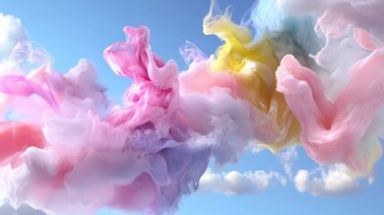 Wall Mural - soft pastel abstract background with fluid shapes and dreamy hues, ideal for modern web and wallpape