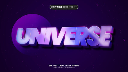 Wall Mural - Universe editable text effect, futuristic text style
