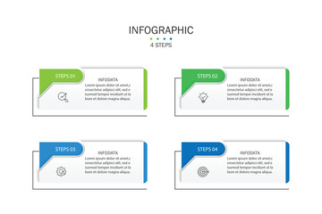 Poster - Infographic elements design template, business concept with 4 steps or options, can be used for workflow layout, diagram, annual report, web design.Creative banner, label vector.