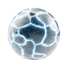 Wall Mural - PNG Futuristic glowing soccer ball with electric patterns