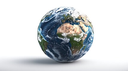 Canvas Print - 3D earth on white background, earth day, world environment day