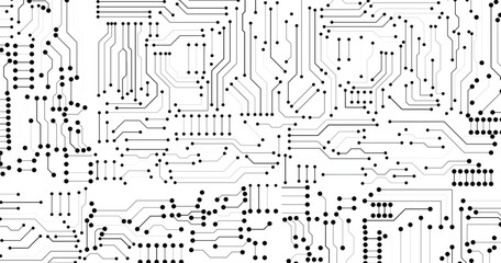 Wall Mural - tech industrial electronic white - black background texture. vector illustration.