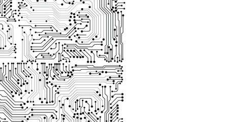 Wall Mural - circuit board electronic or electrical line on transparent engineering technology concept vector pan