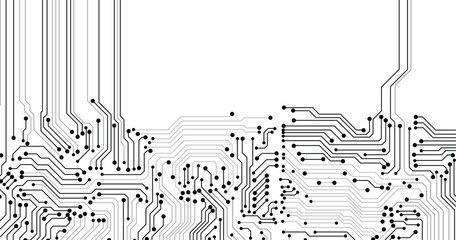 Wall Mural - circuit board electronic or electrical line on transparent engineering technology concept vector pan