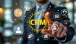 © Apatsara - customer relationship management crm concept customer data and marketing database system businessman touching customer icon client.
