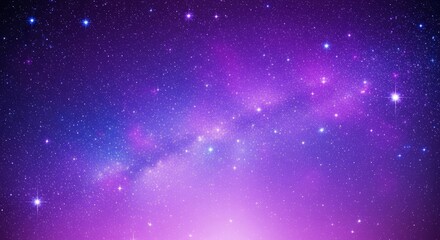 Cosmic Purple Night Sky - Stunning of a purple and blue night sky filled with stars and a bright Milky Way. Perfect for backgrounds or space-themed projects