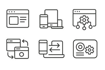 cross-platform icons. line style icons of cross-platform compatibility: consistent ui icon, device a