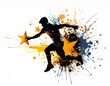 © Pitchaphorn - Dynamic Athlete Leaping Towards Success Star Graphic Design Illustration