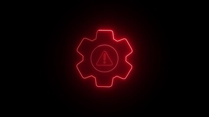 Wall Mural - Pulsing Neon System Light Against Black Background. Radiant Neon System Dashboard on Dark UI. Futuristic Neon System Symbol on Black Canvas.