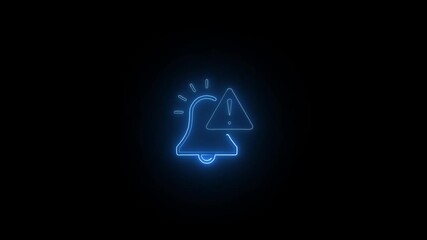 Wall Mural - Futuristic Neon Alerts Display in Night Mode. Minimalist Neon Alert Cluster on Black Background. Bold Neon Multi-Alert Symbol in Darkness.