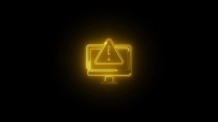 Wall Mural - System Running – Neon Sign with Futuristic Feel. Tech-Inspired Neon System Sign Glowing in Night Scene. Neon Dashboard System Symbol on Black Screen.