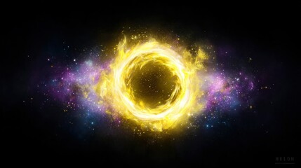 Wall Mural - Celestial Fire Dance: Abstract Cosmic Energy Ring