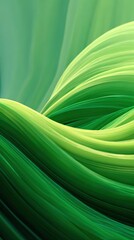 Wall Mural - abstract flowing green waves background with smooth gradient lines concept of nature, freshness, gro