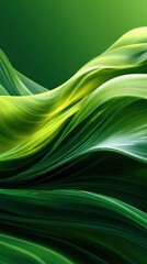 Wall Mural - abstract green flowing waves background with light and shadow concept of nature, freshness, growth, 