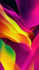 Wall Mural - abstract colorful fluid wave background with vibrant pink, yellow, and green hues creating a dynamic