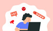 © Nanzeeba Ibnat - Online social media trolling and hate messages reviews illustration
